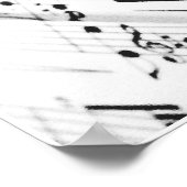 Musik des Lebens: Klaviertasten & Notizen B&W Prin Poster (Ecke)