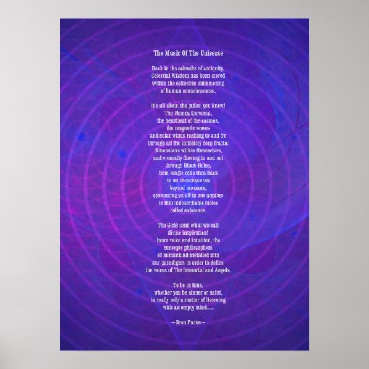 Musik des Universums-Posters Poster (Vorne)