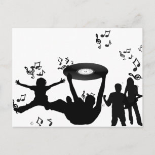 Musik Disco Leute Tanz Postkarte