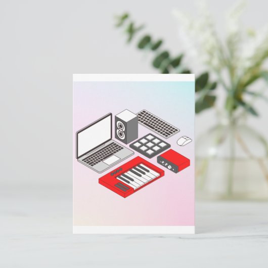 Musik-Dj-Ausrüstung Postkarte (Stehend Vorderseite)