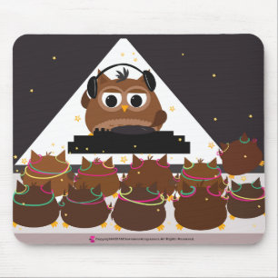 Musik DJ-Eulen-Entwurf - Mousepad
