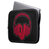 Musik-DJ-Kopfhörer Laptopschutzhülle (Vorderseite Links)