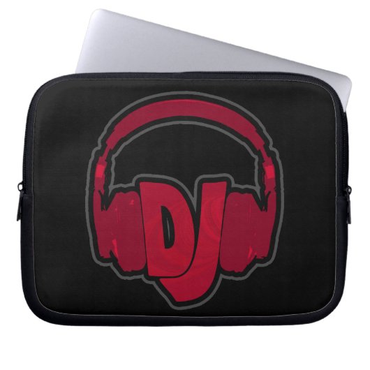 Musik-DJ-Kopfhörer Laptopschutzhülle (Vorderseite)