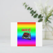 Musik DJ mit Hintergrund Postkarte (Stehend Vorderseite)