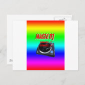 Musik DJ mit Hintergrund Postkarte (Vorne/Hinten)