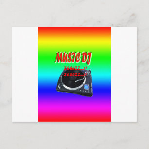 Musik DJ mit Hintergrund Postkarte