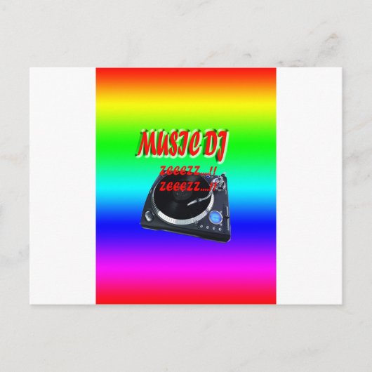 Musik DJ mit Hintergrund Postkarte (Vorderseite)