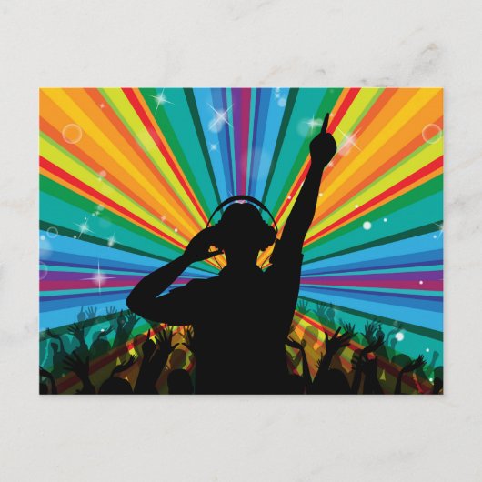 Musik-DJ-Postkarte Postkarte (Vorderseite)