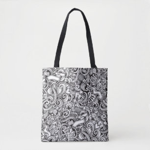Musik-Doodle Vintage-Hintergrund Tasche