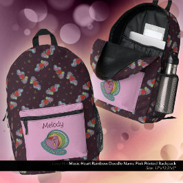 Musik Doodles Herzrasen Name Rosa Bedruckter Rucksack