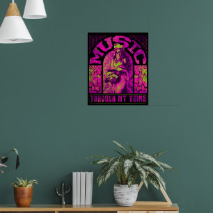 Musik Durch Meine Adern Hippie Meerjungfrau Skelet Poster