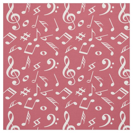 Musik. Dusty Rose.Notizen.Modern.Schrift Stoff (Muster)