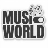 Musik Ein, Welt-Aus-Switch-Design Aufkleber (Vorderseite)