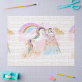 Musik Einhorn-Prinzessin Rainbow spielt rosa Blau Seidenpapier (Basteln)