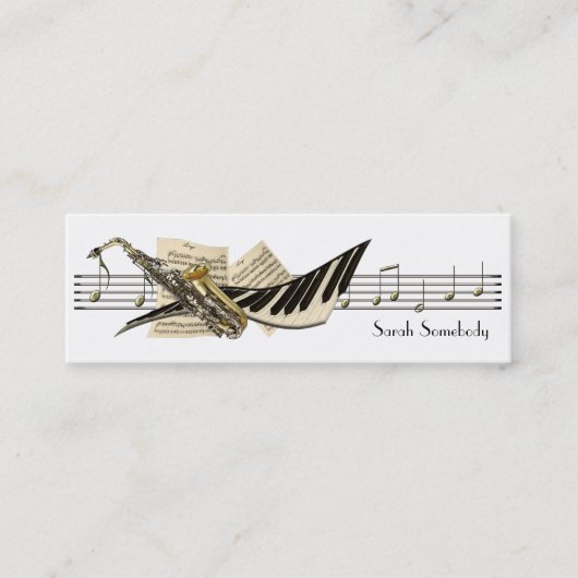 Musik-Entwurfs-MiniVisitenkarten Mini Visitenkarte (Vorderseite)