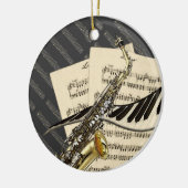 Musik-Entwurfs-personalisierte Verzierung Keramik Ornament (Links)