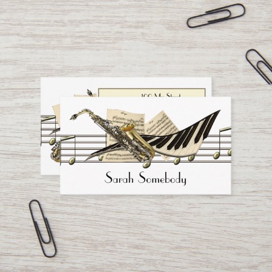 Musik-Entwurfs-Visitenkarten Visitenkarte (Vorderseite/Rückseite Beispiel)