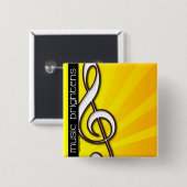 Musik erhellt - dreifacher Clef-Button Button (Vorne & Hinten)