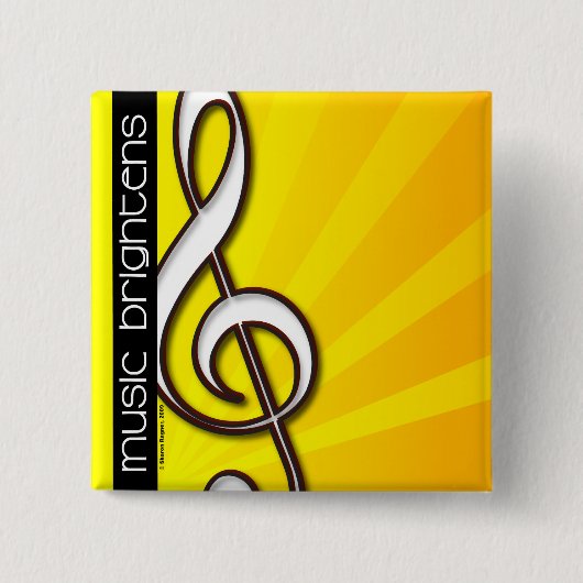 Musik erhellt - dreifacher Clef-Button Button (Vorderseite)