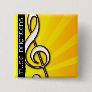 Musik erhellt - dreifacher Clef-Button Button