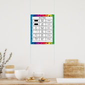 Musik-Erholungen über Rainbow-Hintergrund Poster (Küche)