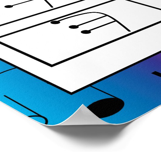 Musik-Erholungen über Rainbow-Hintergrund Poster (Ecke)