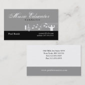 Musik-Erzieher-Leiter-Visitenkarte-Grau Visitenkarte (Vorne/Hinten)
