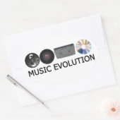 Musik-Evolution Ovaler Aufkleber (Umschlag)