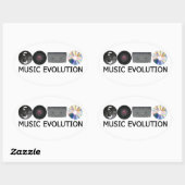 Musik-Evolution Ovaler Aufkleber (Blatt)