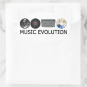 Musik-Evolution Ovaler Aufkleber (Tasche)
