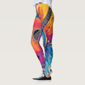 Musik explodiert in Farbfarben Leggings (Links)