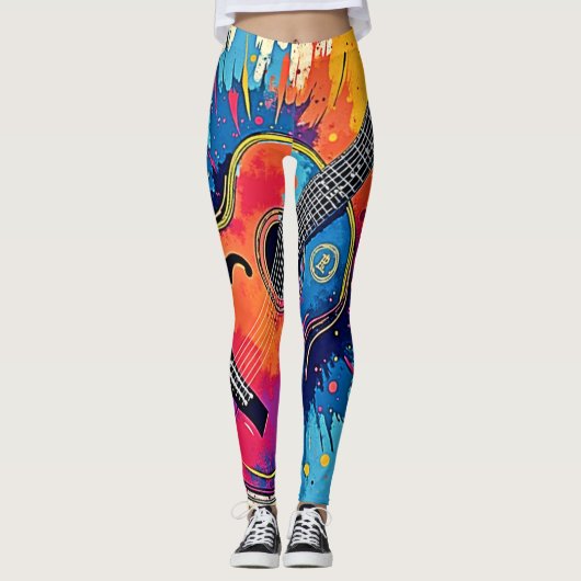 Musik explodiert in Farbfarben Leggings (Vorderseite)
