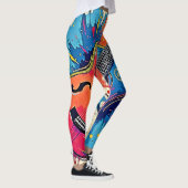 Musik explodiert in Farbfarben Leggings (Rechts)