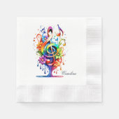 Musik, farbenfroher Klang Serviette (Vorderseite)