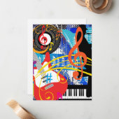 Musik feiern mitteilungskarte (Vorderseite/Rückseite Beispiel)