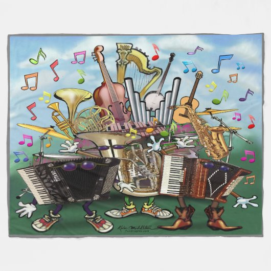 Musik Fleecedecke (Vorderseite (Horizontal))
