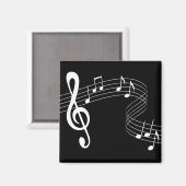 Musik fließt in Weiß im Schwarzen Magnet (Vorderseite/Rückseite)