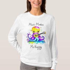 Musik freut mich | Kraken Gitarre spielen T-Shirt