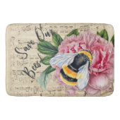 Musik für Bienen Rosa Peony Badematte (Vorderseite)