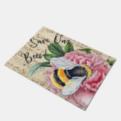 Musik für Bienen Rosa Peony Fußmatte (Schrägansicht)