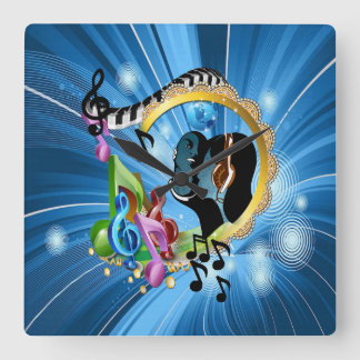Musik für das Soul Quadratische Wanduhr