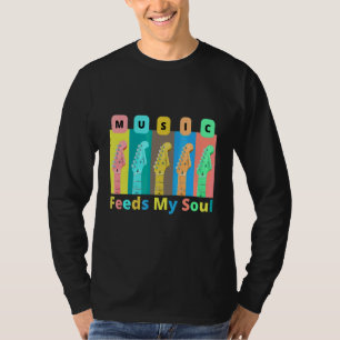 Musik Füttre mein Soul Fett Schriftart Briefe Unis T-Shirt