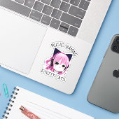 Musik, Gaming und Kitty Cat Anime Girl Aufkleber (Laptop mit iPhone)