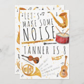 Musik Geburtstagsparty Einladung - Lärm machen (Vorne/Hinten)