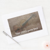 Musik-Geige Rechteckiger Aufkleber (Umschlag)