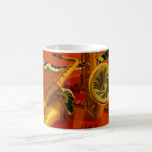 Musik-Gemälde Piano, E-Gitarre, Jazzlieder Kaffeetasse