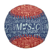 Musik Genres Word Collage Baseball (Rückseite)