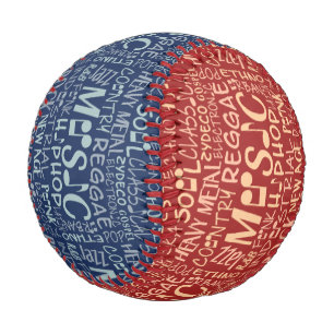 Musik Genres Word Collage Baseball