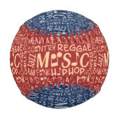 Musik Genres Word Collage Baseball (Vorderseite)