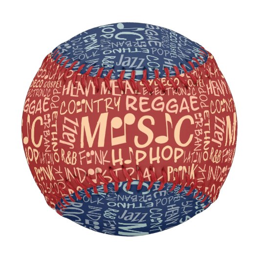 Musik Genres Word Collage Baseball (Vorderseite)